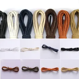 High Quality Waxed Round Shoe Laces Shoestring for Martin Boots Leather Sport Shoes 70/80cm Casual Cotton Shoelaces Lacet Black