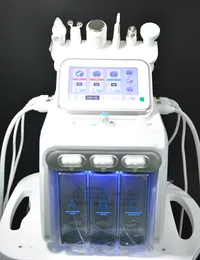 6 في 1 Hydrafacial Dermabrasion Machine Water Oxygen Jet Peel Hydra Skin Scrubber Facial Beauty التطهير العميق RF شد الوجه مطرقة باردة