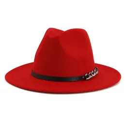 Men Women Flat Brim Panama Style Wool Felt Jazz Fedora Hat Cap Gentleman Europe Formal Hat Yellow Floppy Trilby Party Hat317S