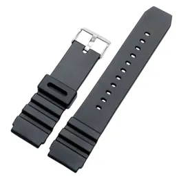 High Quality 18/20/22mm Black Waterproof Silicone Band Diver Military Watch Strap Replacement Pin Buckle Bangle Spring Bars