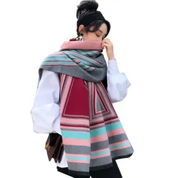 2019 Sciarpe patchwork alla moda in finto cashmere spesso per le donne Poncho invernale Sciarpa cappotto femminile Donna039s Tippet Scialle Pashmi9939294