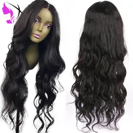 Hotselling Ciała Fala Pre zepsutych linii włosów Glueless Full Lace Front Hair Wigs dla czarnych kobiet Brazylijski Włosy Syntetyczna Koronkowa Peruka