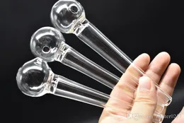 Glass pipe Smoking Handle Pipes Curved Mini Smoking Pipes Hand Blown Recycler Best Oil Burner Tobacco pipes