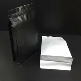 vit och svart matt kaffeförpackning väska mylar sällskapsdjur matlagring zip lås stående väskor dopack 50pcs 28 * 15 + 7,5cm åtta sidor tätning