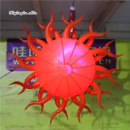 Personalized Lighting Inflatable Burning Sun Model Balloon 2m/3m Hanging Led Lantern Ball For Concert Stage And Music Party Decoration