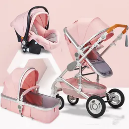 High Landscape Barnvagn 3 i 1 Hot Mamma Rosa Barnvagn Resevagn Vagn Korg Baby Bilbarnstol och vagn