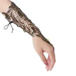 Fashion-Vintage Golden Women Hollow Out Fingerless Lady Long Lace Handskar