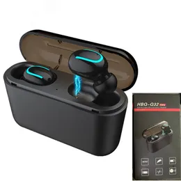 Q32 TWS Bluetooth 5.0 Headphone Earphones Com banco de alimentação Mini Wireless Headset Estéreo Sports Cordless EDR Handsfree Gaming Mic Earbud