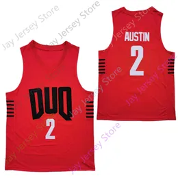 2022 NCAA Duquesne Eo Austin Basketball Jersey College Rot Größe Männer Jugend Erwachsener alle ed