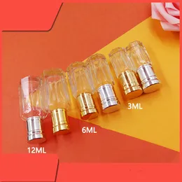 3ML 6ML 12ML زجاج زجاجات السفر من الضروري النفط لفة فارغة على زجاجة عطر إعادة الملء الصلب الرول الكرة F3468