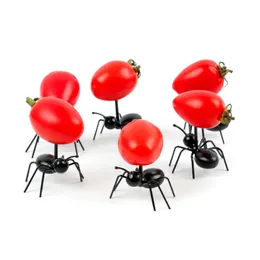 Mini Ant Fruit Four Fork Cutlery Plastikowe Ciasto Deserowe Forks Food Pick Naczynia Do Party Decoration Creative Kitchen Dec603