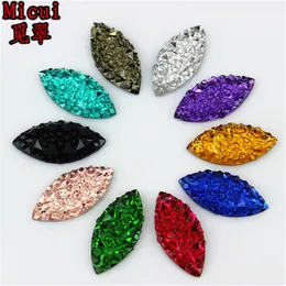 Micui 300PCS 7*15mm Horse eye Resin Rhinestones flatback Crystals and Stone Beads for crafts dress Jewelry Accessories DIY ZZ786