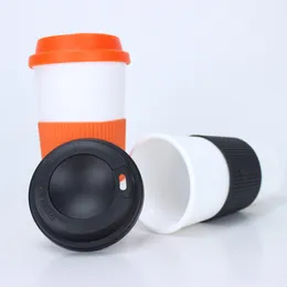 12oz Pint Cup Plast Kaffekoppar med lock Party Supplies Portable Water Tumbler Travel Mug Car Muggar