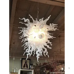 Nordic White Color Simple Restaurant Lamps Personality Glass Lving Room Bedroom Designer Magic Hand Blown Glass Chandelier