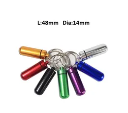 Flaconi per pillole impermeabili per esterni con anello per appendere la chiave Contenitori per medicinali in lega di alluminio con tappo 7 colori