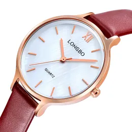 CWP LONGBO: Womens Waterproof Watch Leather Pearl Dial, Date