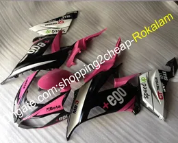 Rosa Vit Svart Cowling Kit för Kawasaki ZX 636 13 14 15 16 17 18 ZX6R ZX-6R 2013-2018 ZX 6R FAIRING FIT (formsprutning)