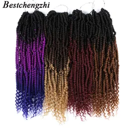 New Shanghair 14 Inch Afro Bomb Twist Synthetic Crochet Braiding Hair Extensions 24strands/pcs for Black / White Women BS11Q