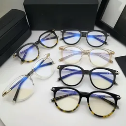 新しい高品質のChbluレトロビンテージラウンドメガネフレームユニセックス49-19-143処方メガネのための49-19-143フルセットケース付き純板を輸入