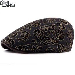 Fashion-New Fashion Floral Women's Berrets Hat Boina Feminina Outdoor Visor Kepsar Niccap Flat Hat Kvinna för alla årstider 3Colors