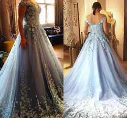 New Sexy Quinceanera Ball Gown Dresses Off Shoulder Lace 3D Appliques Beaded Tulle Sweet 16 Corset Back Sweep Train Party Dress Prom Gowns