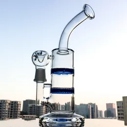 Water Glass Bong Turbine Disc Comb Perc Oil Dab Rigs 18mm Male Joint Water Pipes With Bowl