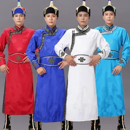 Mongolian festival performance dress men's stage costume adult Mongolia stage wear ethnic style party apparel Asia male gown