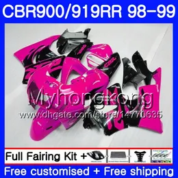 Bodys For HONDA CBR 919RR CBR 900RR CBR919RR 1998 1999 Rose black glossy 278HM.47 CBR900RR CBR 919 RR CBR900 RR CBR919 RR 98 99 Fairing kit