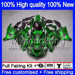 Kawasaki ZX-14R ZZR1400 ZX 14R ZZR-1400 녹색 실버 25MY.AA ZX14R 12 13 14 15 16 16 2011 2013 2014 2015 2015 2016 2017 OEM 페어링