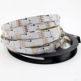 5 M 30leds / M APA107 Adresowalny RGB LED Strip APA102 5050 SMD Cyfrowy Elastyczny Christmas TV Light Programmable White PCB Non-Waterproof IP20