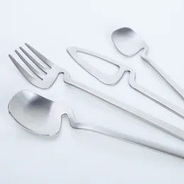 4 SZTUK Kreatywne Wiszące Zestaw Naczynia Stołowe 5 Kolor Ze Stali Nierdzewnej Nóż Spoon Fork Cutlery Set Western Obiadowa Zestaw Akcesoria Kuchenne Party