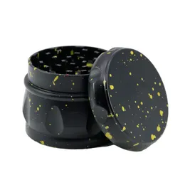 DHL 4 layers herb grinder zinc alloy drum shape chamfer side concave tobacco grinder with golden point