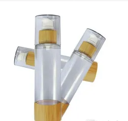 20/30/50/80/100/120ml Bamboo Cosmetic Sample Containers Emulsion Lotion Bamboo Vacuum Airless Pump Bottles