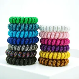 Korean Telephone Wire Cord Hairdbands for Women Elastic Hair Bands Rubber Ropes Hair Ring Girls Hair Accessories
