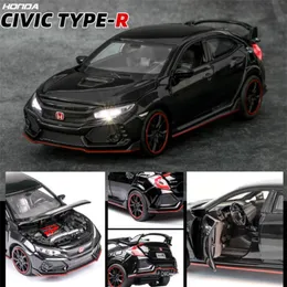 Toy Vehicles Metal Car Model Sound Light Collection Car Toys For Children Christmas Gift 1 32 HONDA CIVIC TYPE-R