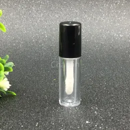 0,8 ml leere Mini-Lipgloss-Röhre, 50 x 13 mm, Schwarz, Silber, Goldkappe, Kunststoff-Lippenbalsam-Flasche, Lippenstift-Proben-Geschenkbehälter 101