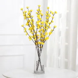 Fake Long Stem Plum Blossom (3 stjälkar/ bit) 31,5 "Längdsimulering Plumblomma för bröllopshem Dekorativa konstgjorda blommor