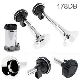 Freeshipping 12 V 178dB Süper Loud Çift Ton Hava Horn Set Motosiklet için Ağır Plastik Trompet Kompresör Araba Tekne Kamyon