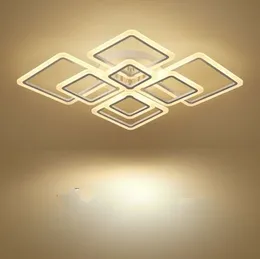 Nowe projekty kwadratowe pierścień żyrandole oświetlenie nowoczesne LED Luster de plafon nowoczesne kreatywne wystrój domu lampy sufitowe światła osprzęt żyrandol