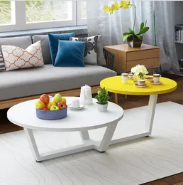 Conjunto moderno de mesa de chá nórdica redonda para pequenas salas de estar - combinação de unidade de móveis elegante e funcional para uma decoração de casa contemporânea