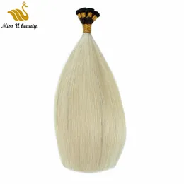 Ręcznie wiązane włosy Wątek T Kolor Brązowy Srebrny T # 4 / # 60 Grube End Remy HairExtensions Cuticle Wyrównane Wysokie QualityHair