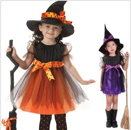 Cosplay Cadı Kostümler Cadılar Bayramı Kız Cadı Kostüm Giydirme Toptan oynamak Halloween Kız Cadı Kostüm Çocuk Rol