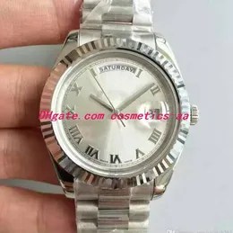 11 Style Luksusowy zegarek męskie 41 mm 218238 218235 218239 DATA- Data Srebrna Złote Roman Dial Watch Automatyczne modne zegarki męskie zegarki z pudełkiem za darmo