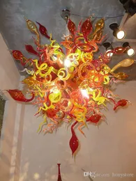 Czerwony Murano Szklana Żyrandole LED Saving Lampa Styl Styl Ślub Świetny żyrandol Światło