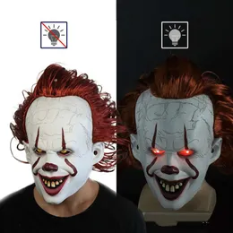 Film Stephen King s it 2 Cosplay PennyWise Clown Joker Mask Tim Curry Mask Cosplay Halloween Party Props LED Mask