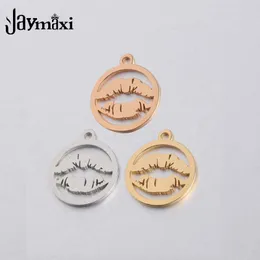 Jaymaxi Sexy Lips Charms Mirror Plished Stainless Steel Gold Color DIY Accessories Jewelry 1.5mm Thick 20Pieces/lot