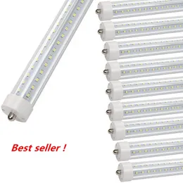 T8 5ft LED Cooler Door Tubes Lights 45w AC110V FA8 Single Pin Dual-End Powered Ballast Bypass Clear Len 6500K F60T12 Replacement Fluorescent