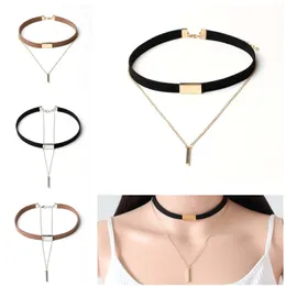 Kvinnor Velvet Multi-Layer Tassel Halsband Choker Collar Halsband Dan272 Mix Order Halsband Kokers