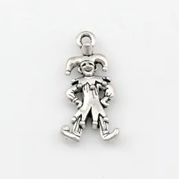 Clown Charms Anhänger Legierung Schmuck DIY Fit Armbänder Halskette Ohrringe 100 Teile/los Antik Silber 12x24mm A-487