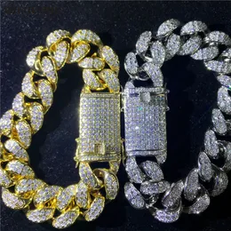 Choucong Big Hiphop Bransoletka White Yellow Gold Micro Pave 5a Cyrkon Party Rocznica Bransoletki dla mężczyzn Rock Jewerly